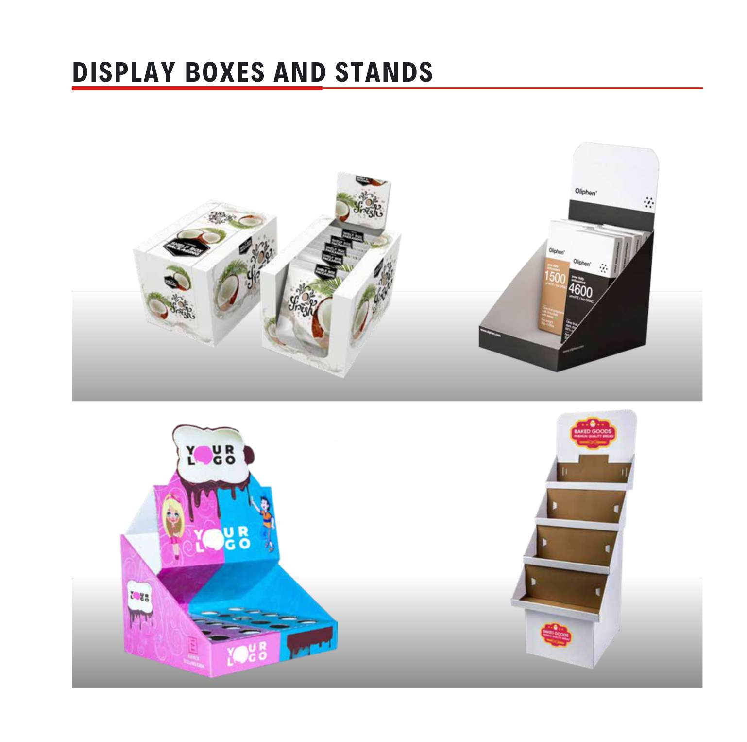 display boxes and stands